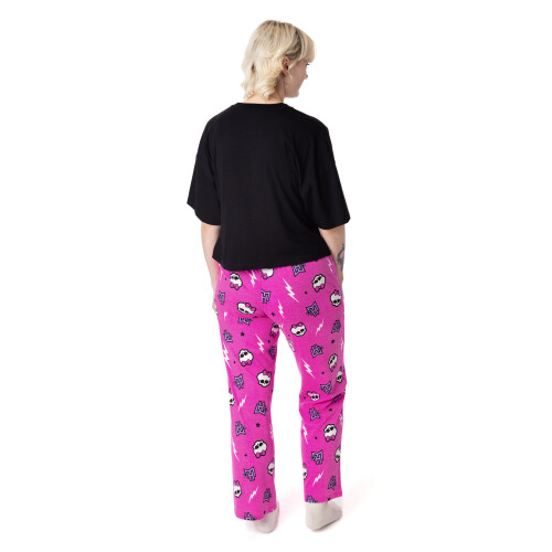Monster High (Medium) Monster High Short Sleeve Long Leg Pyjama Set (Womens Black) 1