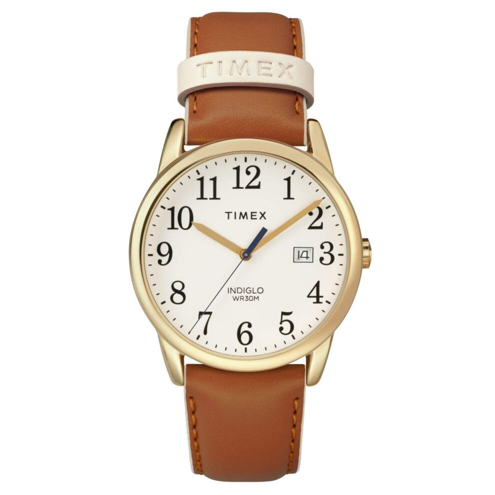 Timex Women's TW2R62700 Easy Reader 38mm Brown/Gold-Tone Leather Strap