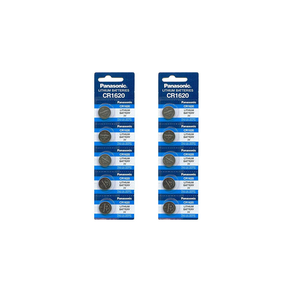 PANASONIC BATTERIES CR1620 BATTERY  LITHIUM  3V  COIN CELL (10 pieces)