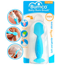 Bumco Mini Esptula de Creme para Fraldas para Bebs com Estojo - Esptula para Fraldas de Silicone Sem BPA com Ventosa Wipe-Clean Baby Bum Brush