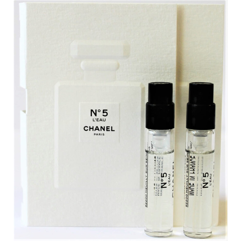 cHANEL No 5 LEAU EDT Spray Perfume Samples 005oz  15ml EAcH NEW x2