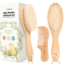 Baby-Haarbürsten- und Kamm-Set, Dunkel Walnuss