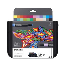 Winsor & Newton ProMarker Set 24 Count Arts & Illustration Wallet