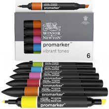 Sada fixiek Winsor & Newton ProMarker, 6 kusov, iariv t ny