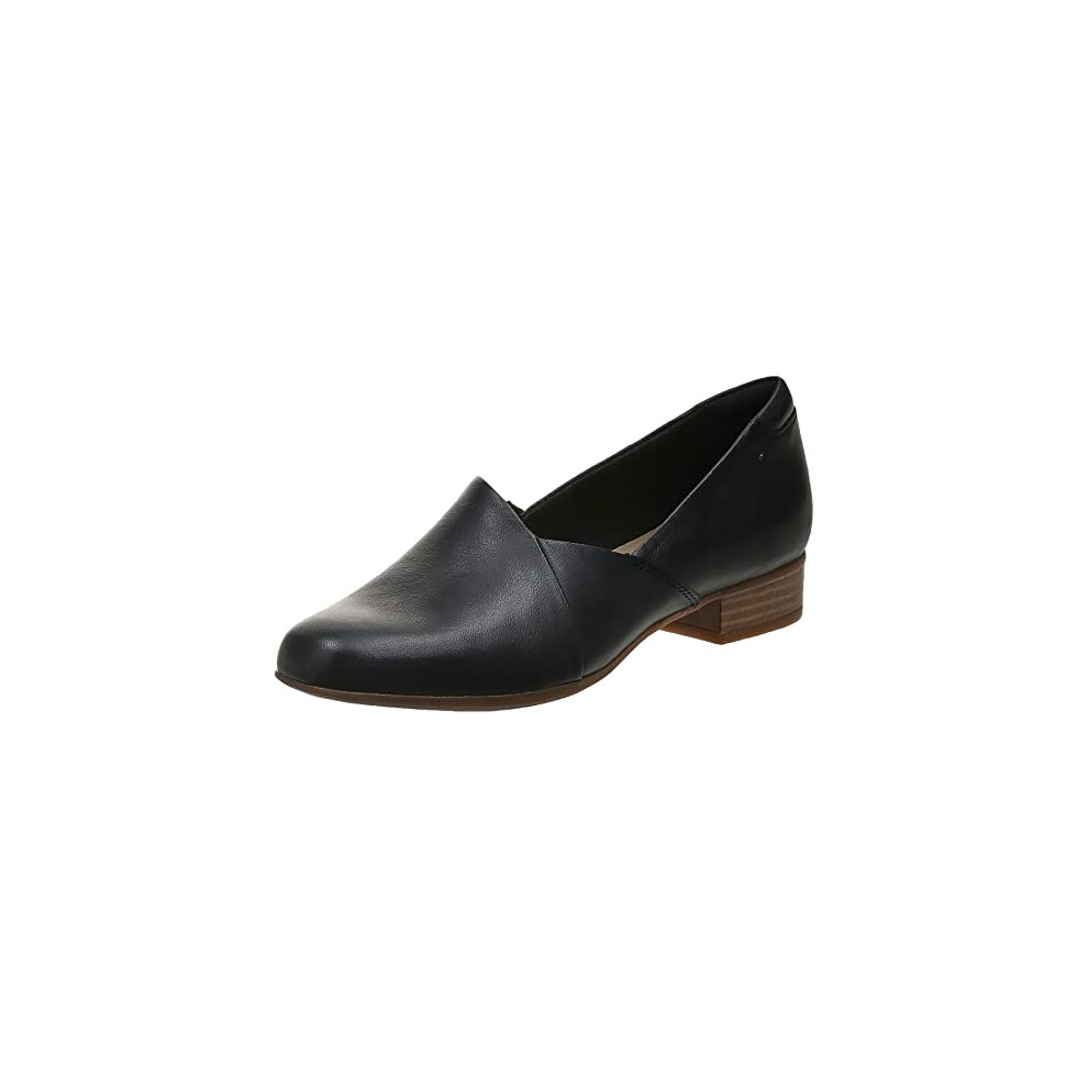 clarks womens Juliet Palm Loafer  Black Leather  55 US