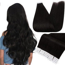 Full Shine Tape In Hair Extensions 30 Grams 12 Inch Color 1B Off Black 20 Pcs Remy Hair