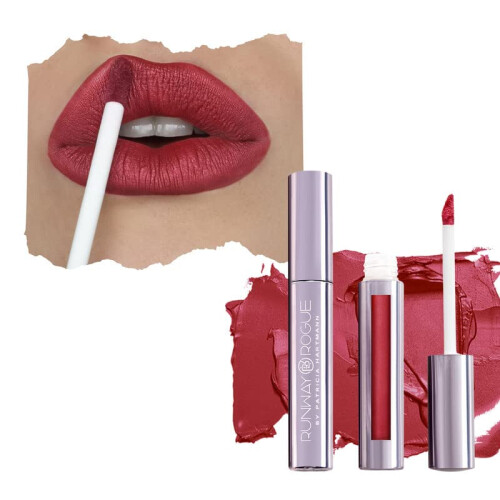 Runway Rogue Silk Glam Liquid Lipstick, Μακράς Διάρκειας Ρούστικα Ρόδι