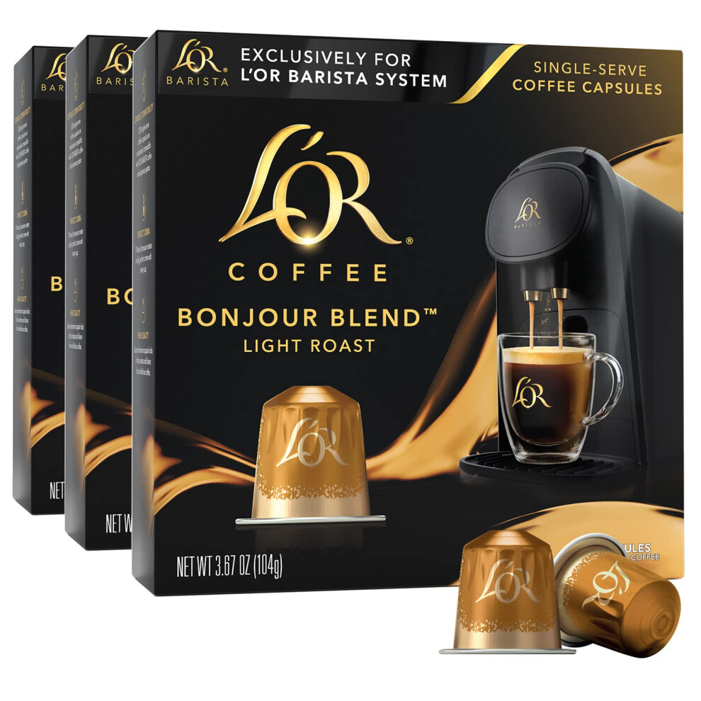 LOR coffee Pods  30 capsules Bonjour Light Roast Blend  Single cup Alu