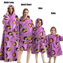 (FH138, L) Winter Hoodies Sweatshirt Women Men Pullover Fleece Giant TV Oversized Blanket