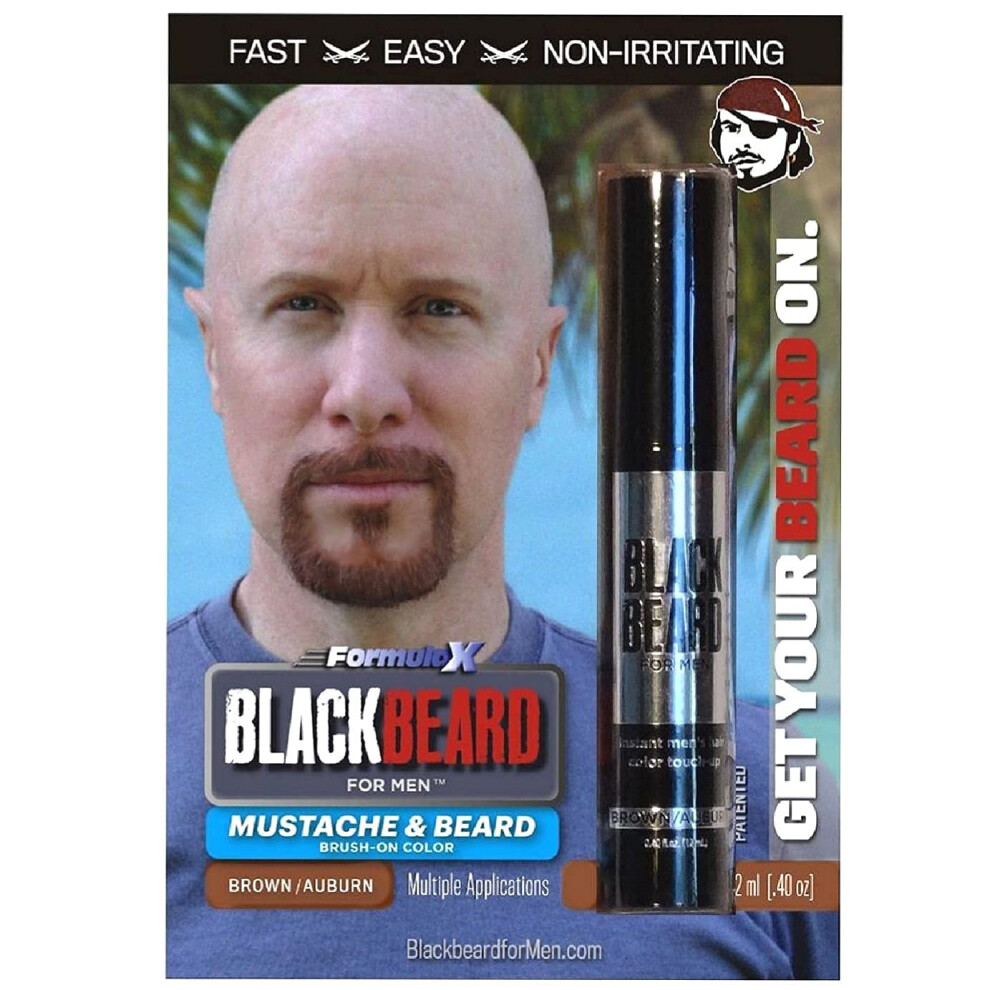 Blackbeard For Men Formula X Instant Mustache Beard Eyebrow And Side