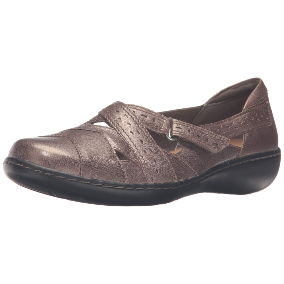 Clarks womens Ashland Spin Q Slip On Loafer  Pewter  9.5 Wide US