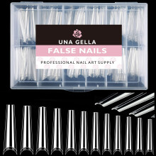UNA gELLA coffin Nails Tips No c curve 216PcS Extra lange nageltips doorzichtige doodskist Acryl nageltips voor doodskistnagels doorzichtige doodskis