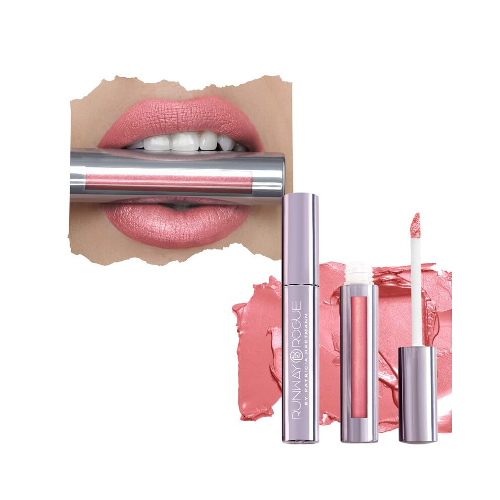 Runway Rogue Pink Silk Glam Liquid Lipstick Long Wear Frosted -Lemonade Lipstick Call Sheet