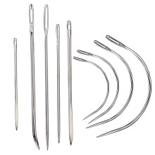 9-teiliges robustes Handnhnadel-Set, Leder-Nhnadeln mit 5 Leder-Handnhnadeln und 4 gebogenen Nadeln fr Heimpolsterung, Ledernadeln fr Handnhen,
