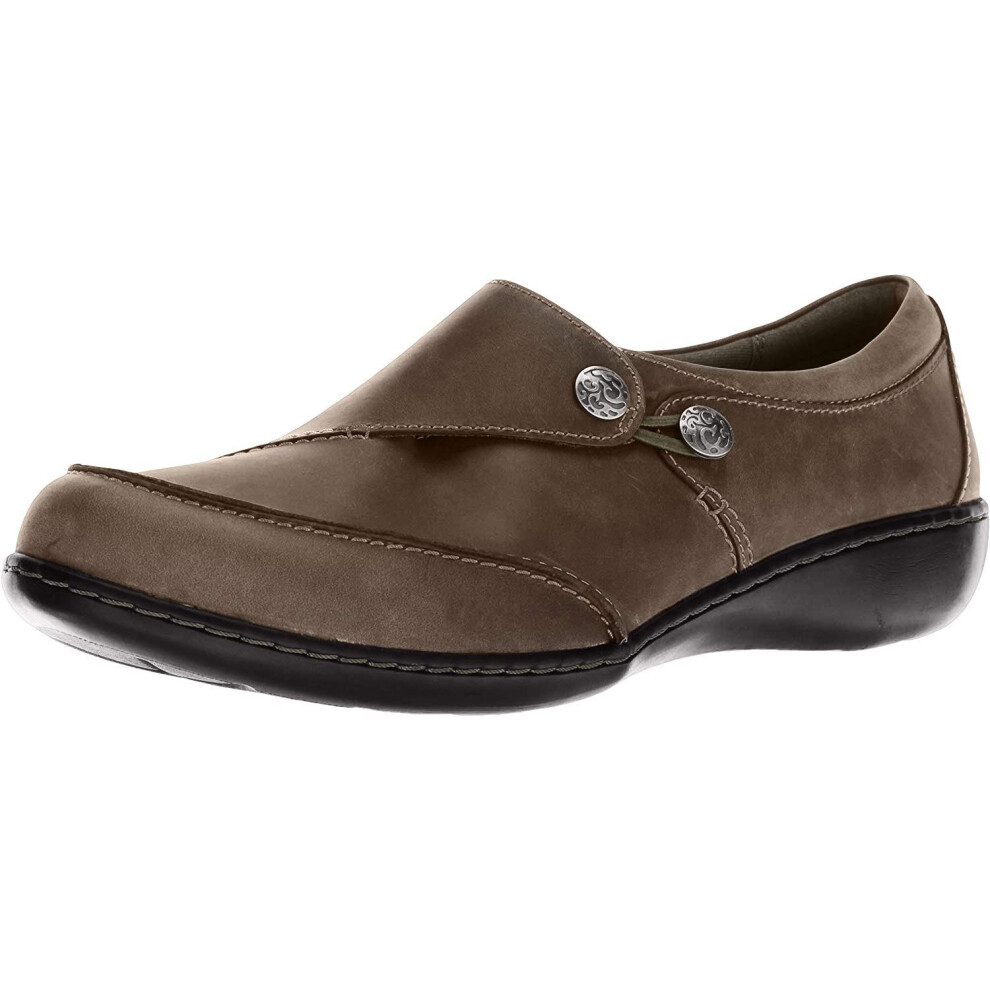 Clarks Women's Ashland Lane Q Slip-On Loafer  Pewter  9.5 N US