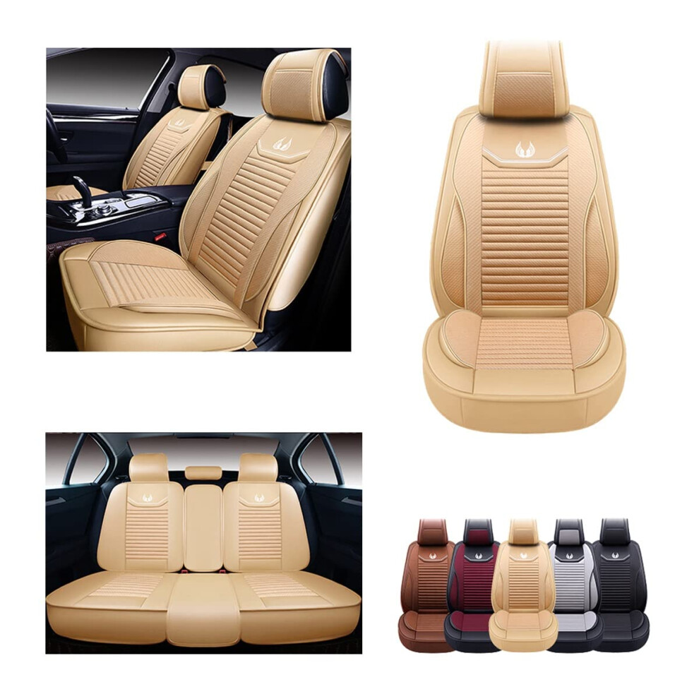 Oasis Auto Car Seat Covers Accessories Full Set Premium Nappa Leather 795152491348