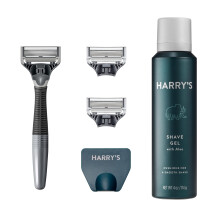 Harry's Scheerset voor Mannen - Scheermes, 3 Scheermesjes, Scheergel en Reisbescherming - Houtskool