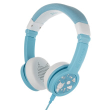 Auriculares Plegables con Cable para Niños - Diseñados para Ajustarse Sobre la Oreja - Funciona con Toniebox y Dispositivos 3.5mm - Azul Claro