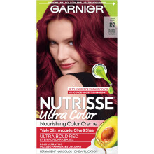 Garnier Nutrisse Ultra Color Nourishing Creme, R2 Medium Intense Auburn Permanent Hair Dye, 1 Count