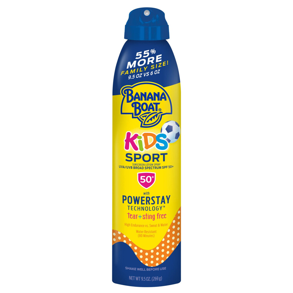 Banana Boat Kids Sport Sunscreen Spray SPF 50  9.5oz | Childrens Sunsc