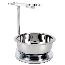 Supporto per rasoio SANWA Deluxe con ciotola in acciaio inox, compatibile con Gillette Fusion e Mach 3