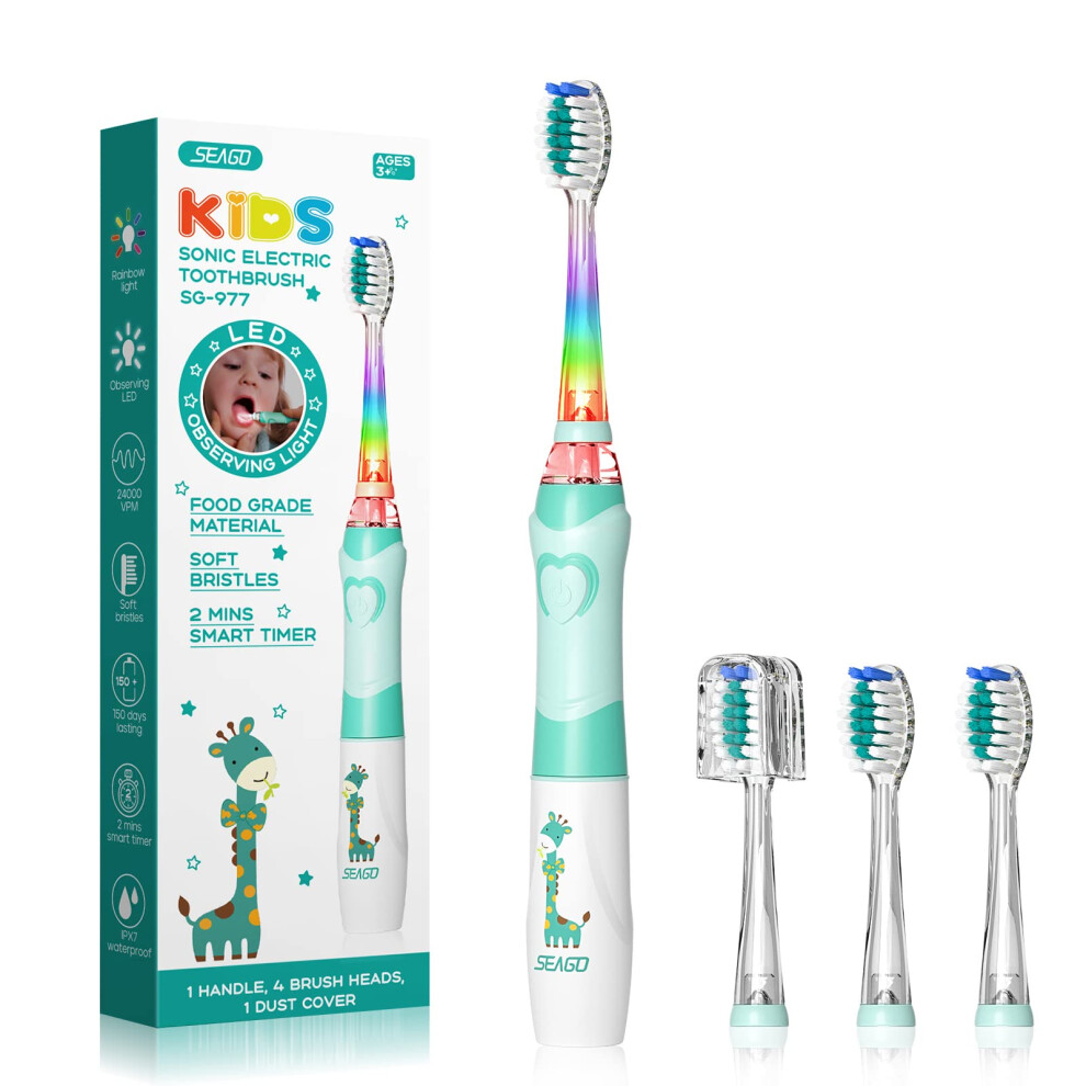 Seago Kids Electric Toothbrushes Sonic Toothbrush Soft Battery Powere