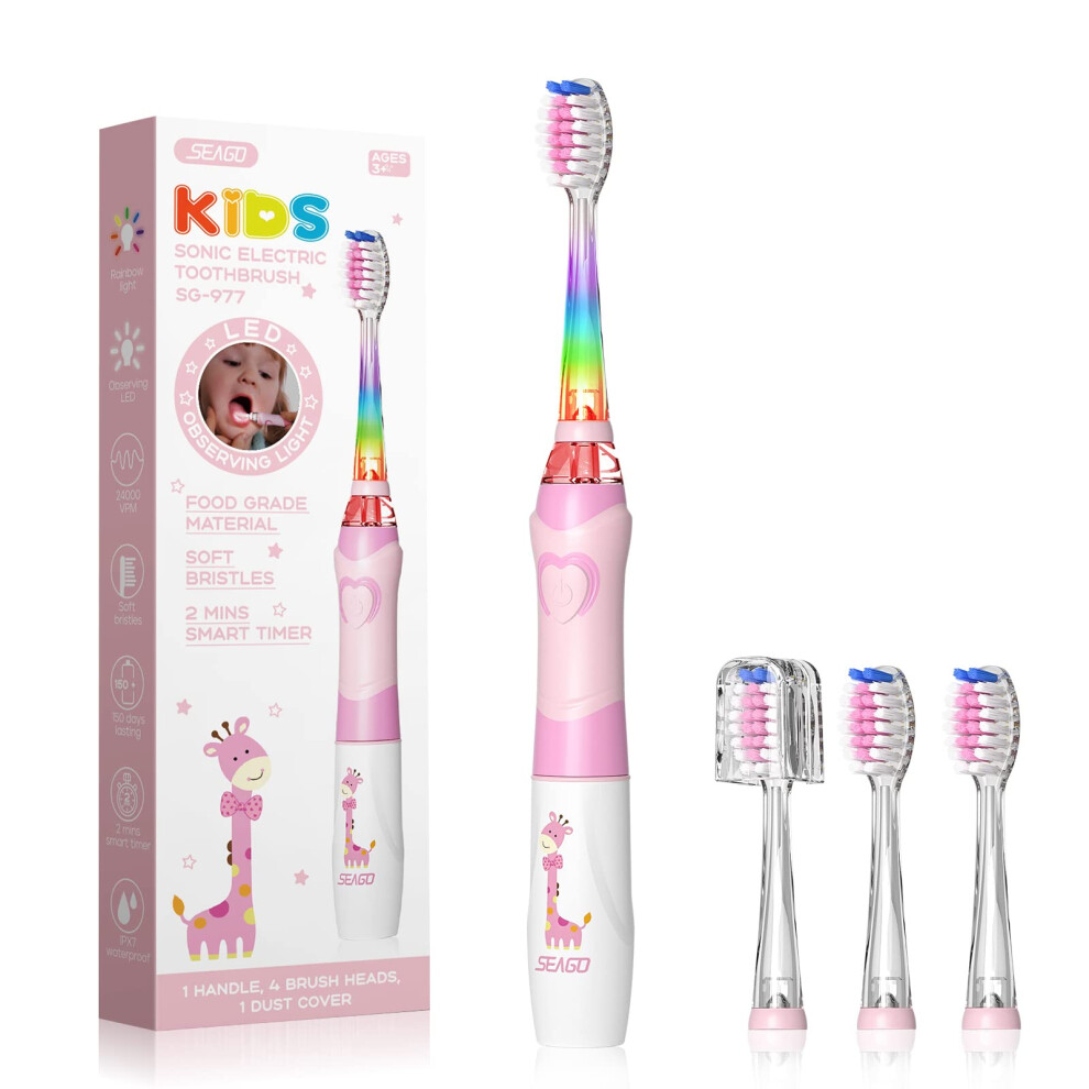 Seago Kids Electric Toothbrushes Sonic Toothbrush Soft Battery Powere