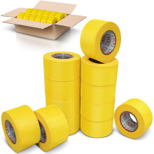 Gul flagende tape 12 pakke - ikke-kl?bende m?leb?nd - 1,5 tommer bredde 150 ft l?ngde 2 mil - tr?markeringsb?nd Landm?lerb?nd