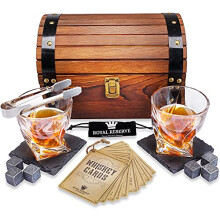 Whisky s?t gaver til m?nd - whiskybriller s?t af 2 - sten og kyster - f?dselsdagsgaver til m?nds mand ven far bror k?reste bos far i lov - whisky