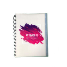 RE-FOCUS Wachtwoordboek met Alfabetische Tabs 10"x7.5" Spiral Gebonden