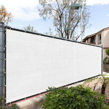 Royal Shade 6' x 50' Witte Hek Privacy Screen Cover Voorruit met Heavy Duty Messing Grommets - Kabelbinders zijn inbegrepen (we maken een aangepast f