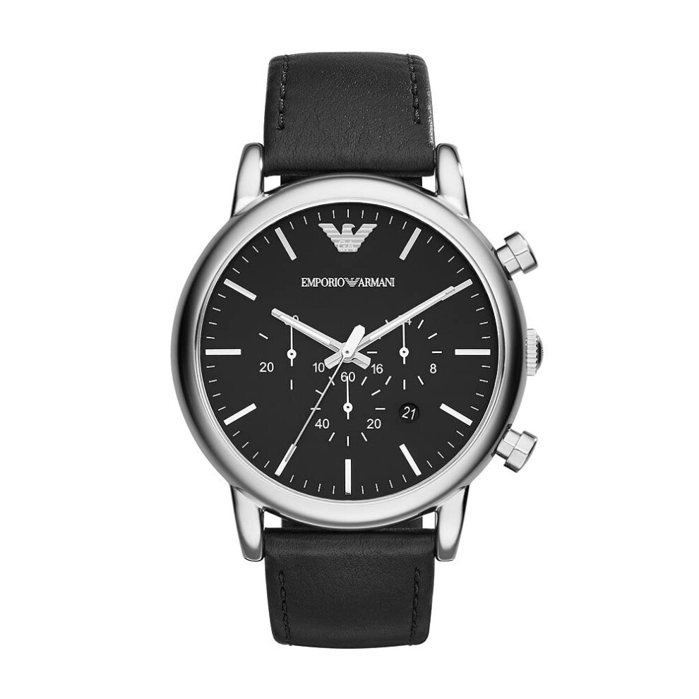 Emporio Armani Mens AR1828 Dress Black Leather Watch