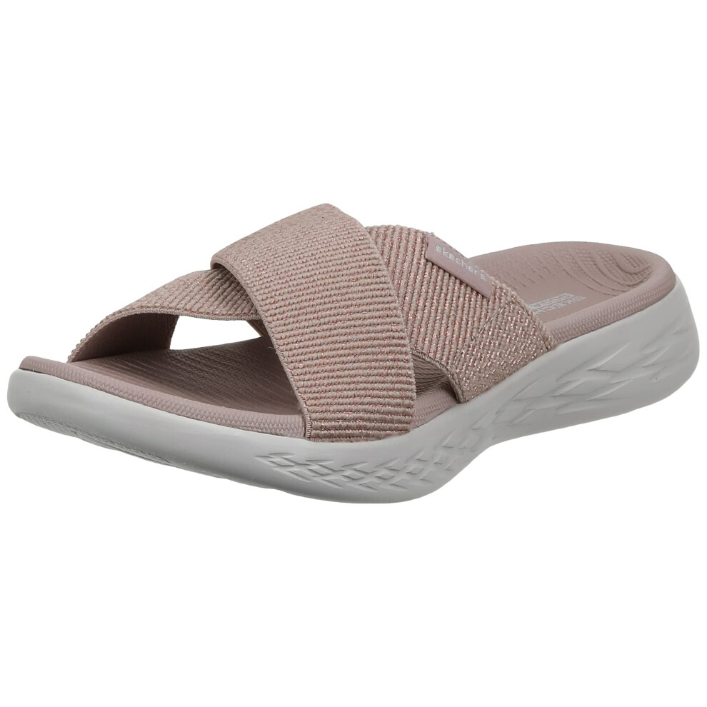 Skechers womens On-the-go 600 - 16259 Slide Sandal  Rose gold  8 Wide