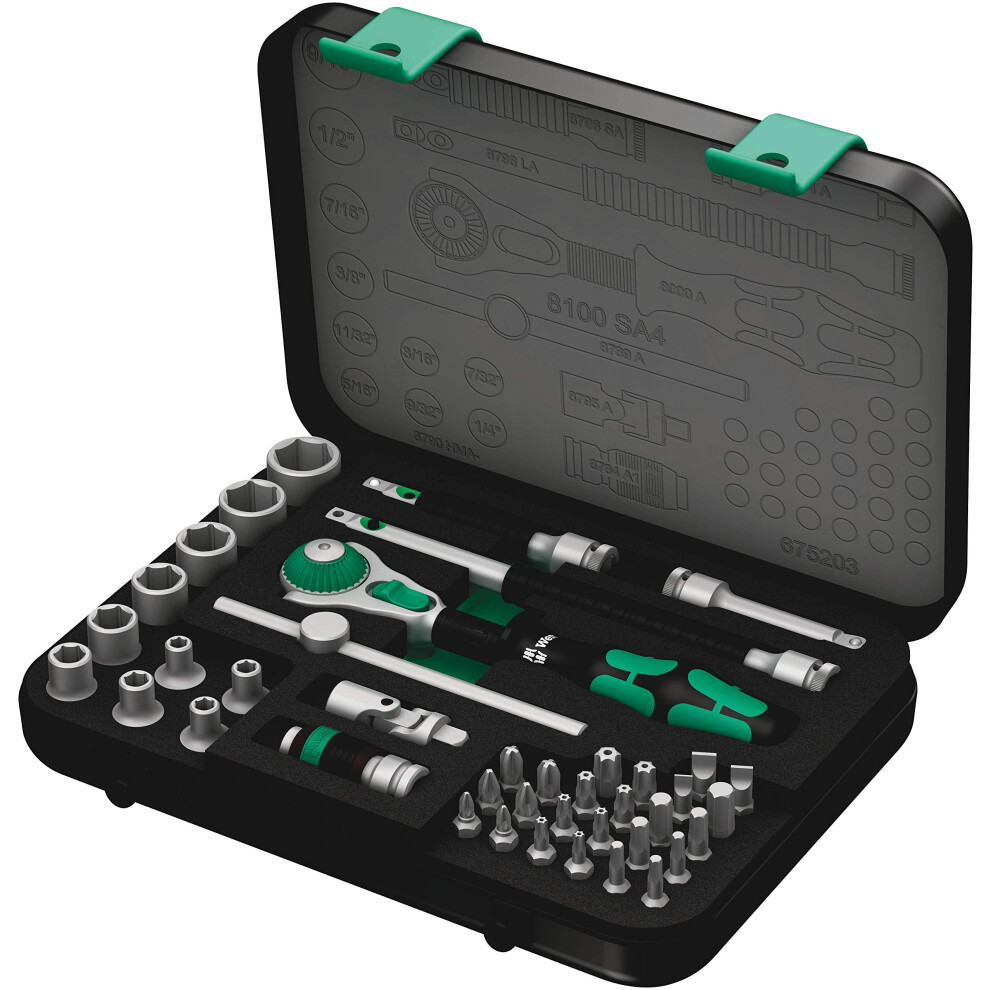 Wera - 5003535001 8100 SA 4 Zyklop Ratchet Set with 14 Drive  41-Piece