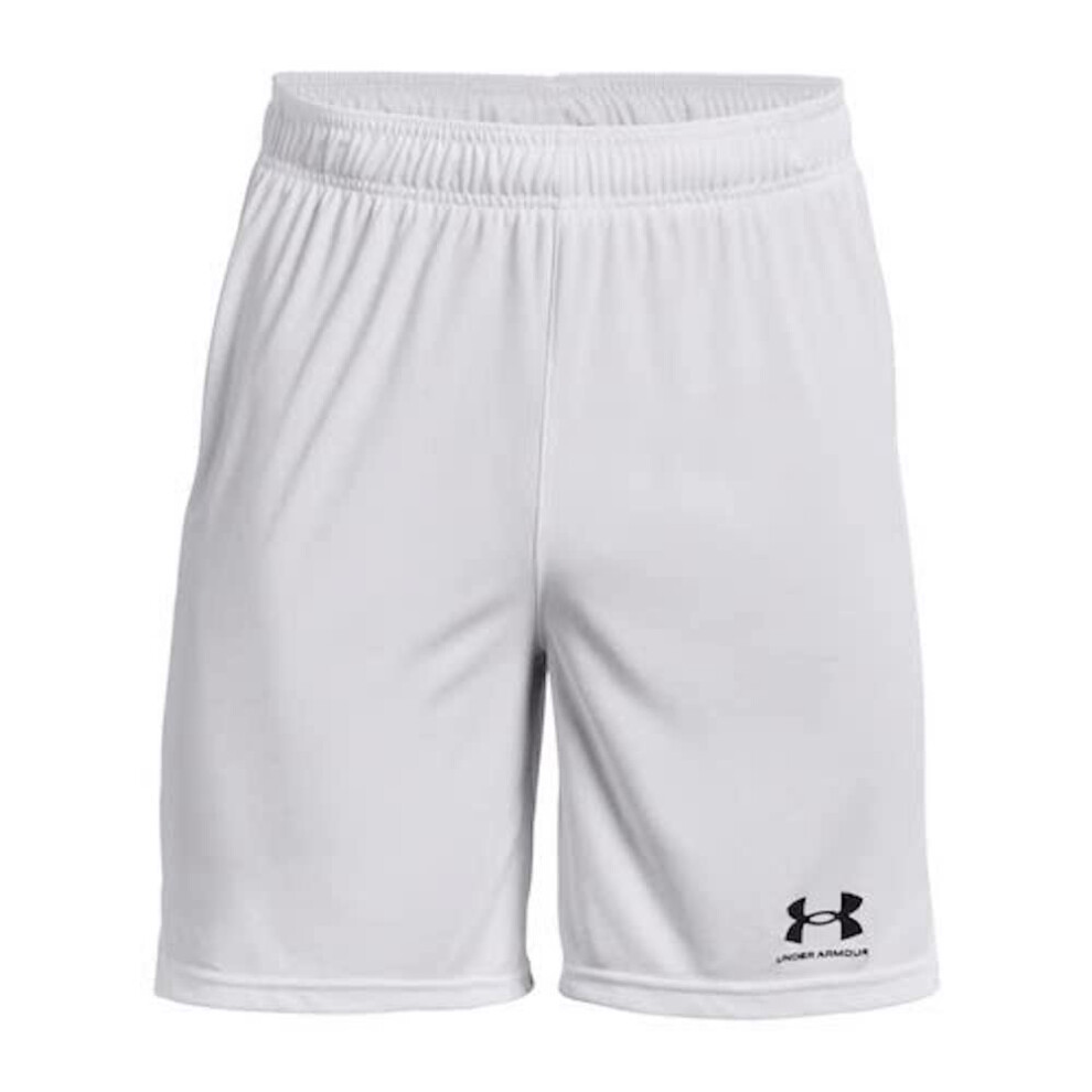 Under Armour Mens challenger core Shorts   White (100)Black   Medium