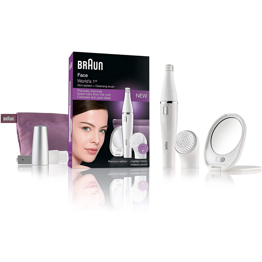 Braun FaceSpa Premium Edition SE830 Face Epilator with Facial cleansin