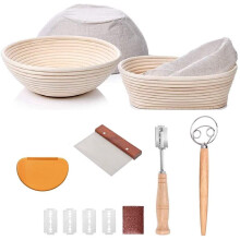 Bread Proofing Basket Set Of 2 Round and Oval Banneton Proofing Baske
