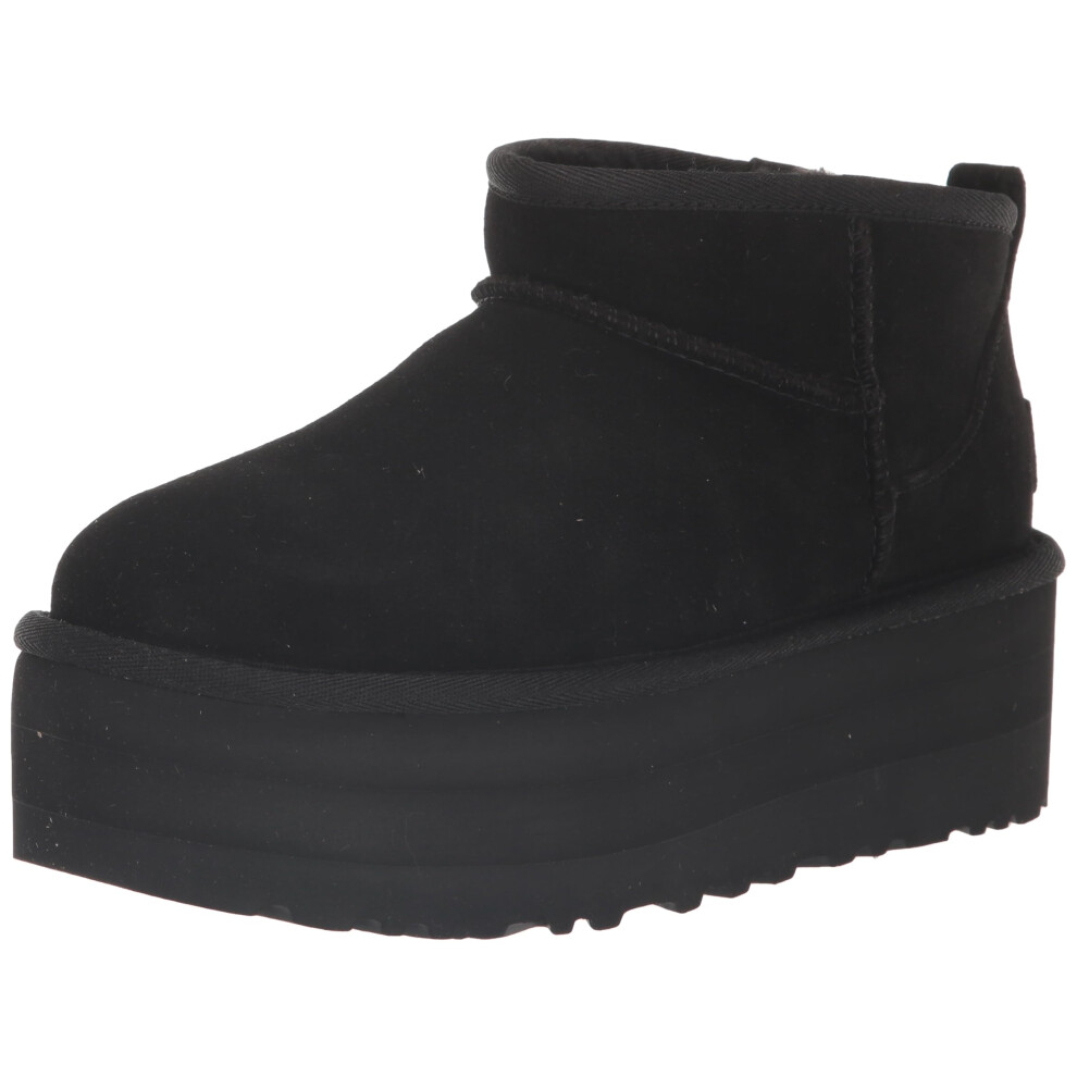 Ugg Para Mujer. 1135092 Botines De Piel W Classic Ultra Mini Negro (37), 3 A 5Cm, Ninguno, Casual-image