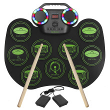 Electronic Drum E-Drum Kit Bonvvie Portable Roll Up Digital Drum with