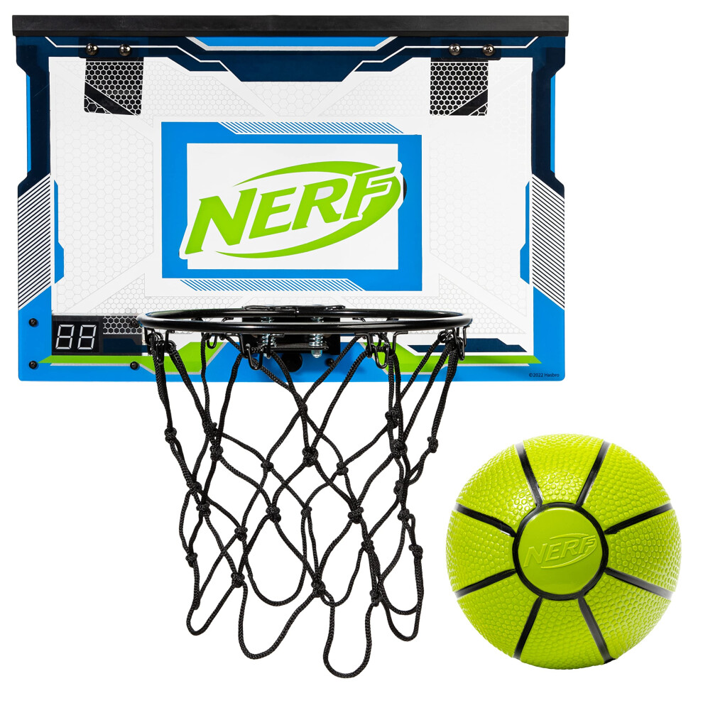 NERF LED Over The Door Mini Basketball Hoop - Pro Hoop Light Up Indoor