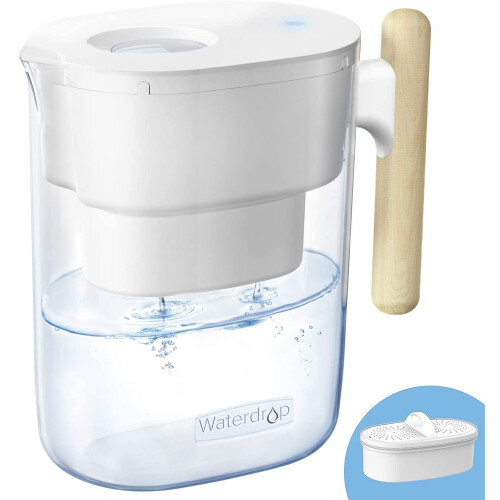 Waterdrop 200-Gallon Long-Life Chubby 10-Cup Water Filter Pitcher with 1