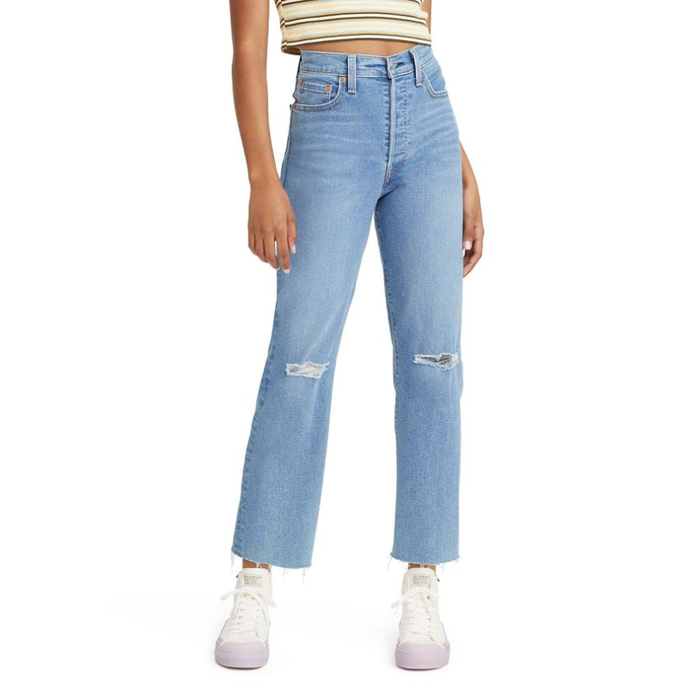 Levi's Women's Ribcage Straight Ankle Jeans  Fall Trip-Medium Indigo