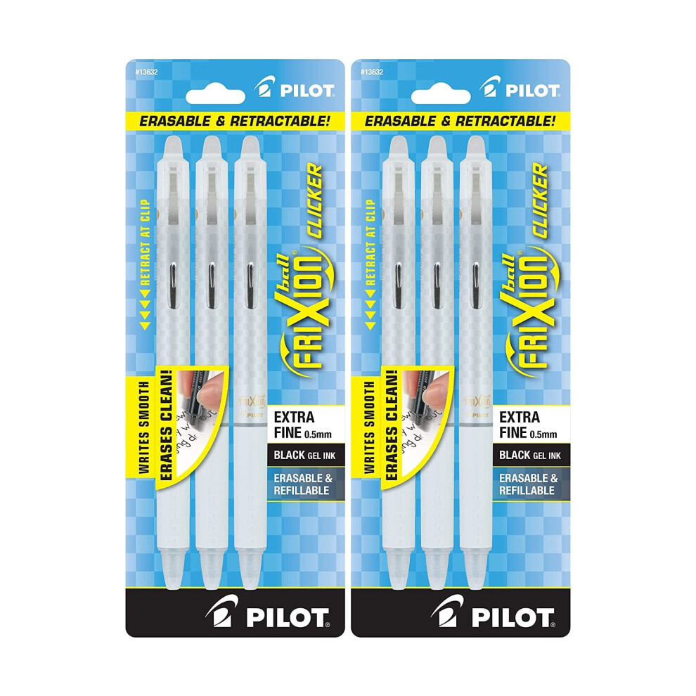 PILOT PEN Black FRIXION cLIcKER PENS 3PK