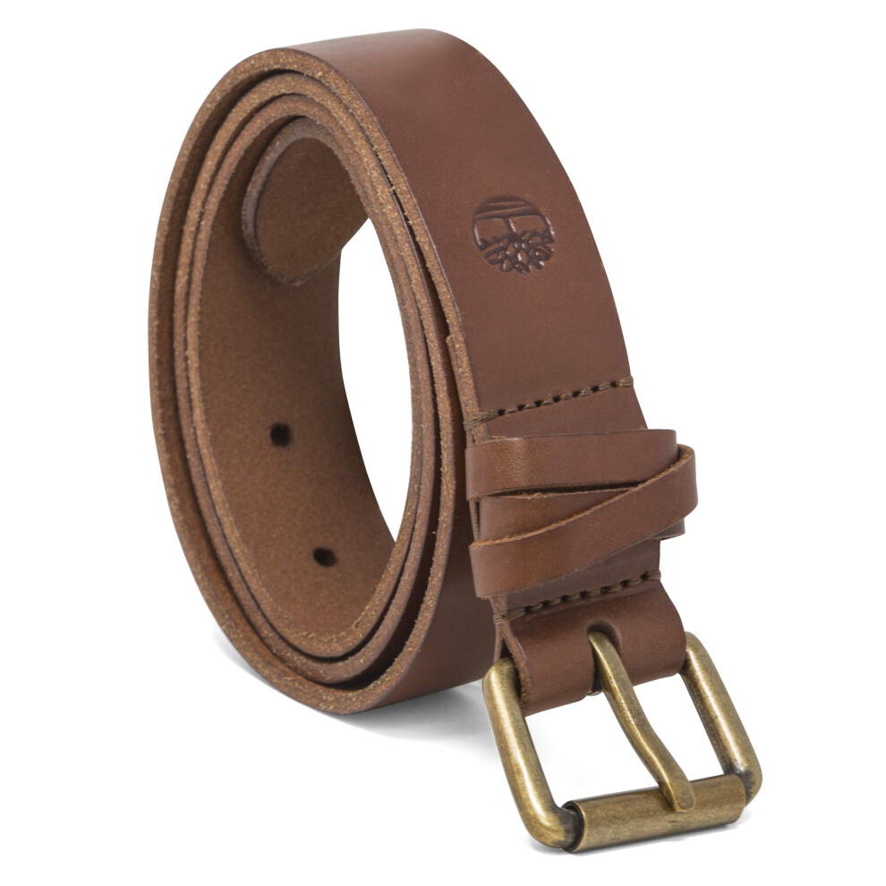 Timberland Womens casual Leather Belt for Jeans  Brown (criss cross)