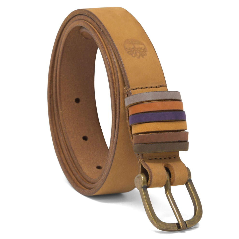 Timberland Womens casual Leather Belt for Jeans  Wheat (Rainbow Keeper