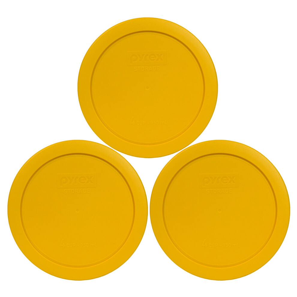 Pyrex 7201-Pc Round 4 cup Storage Lid for glass Bowls (3  Butter Yello