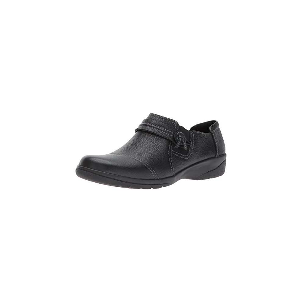 clarks Womens cheyn Madi Loafer  Black Tumbled Leather  6 M US