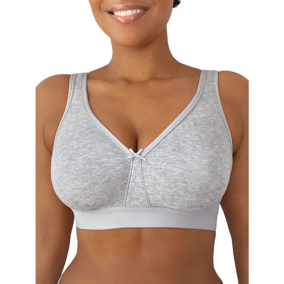 Fruit of the Loom Womens Plus-Size Wireless cotton Bra  Heather grey