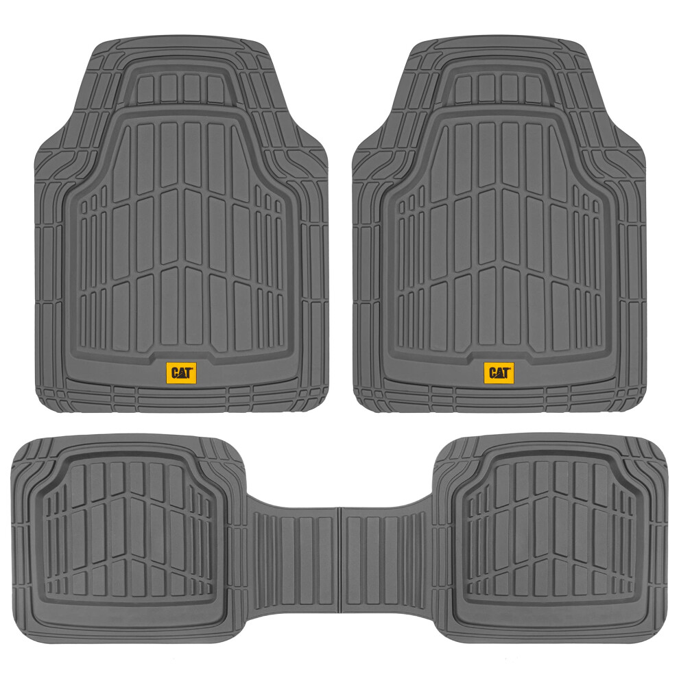 catA ToughRide Heavy-Duty 3 Piece Rubber All Season Floor Mats for car