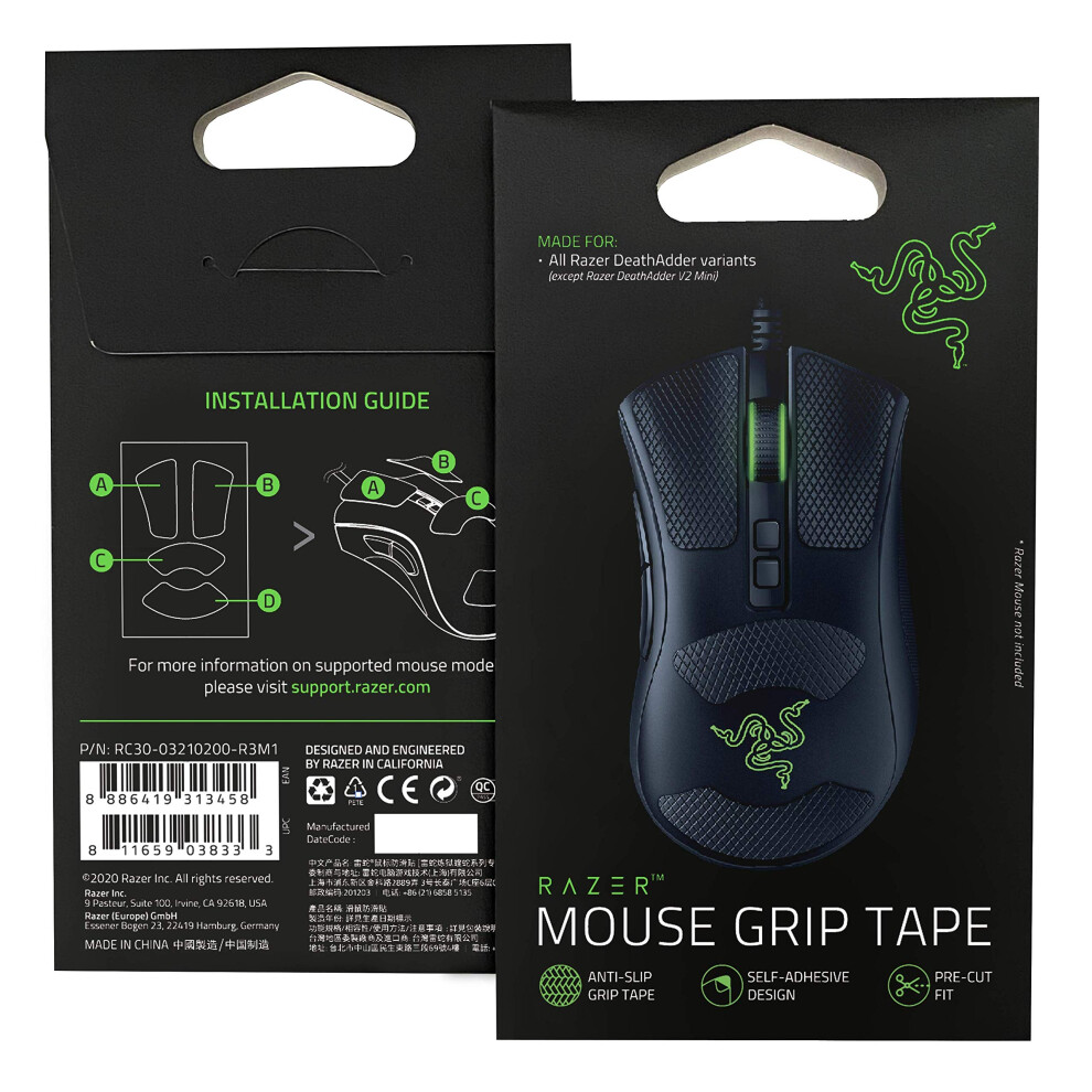 Razer Mouse grip Tape - for Razer DeathAdder V2: Anti-Slip grip Tape -